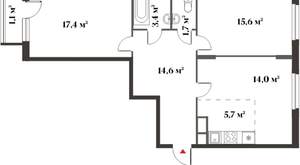 1-к квартира, вторичка, 42м2, 3/6 этаж