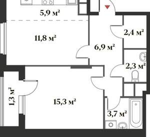 2-к квартира, вторичка, 51м2, 4/6 этаж