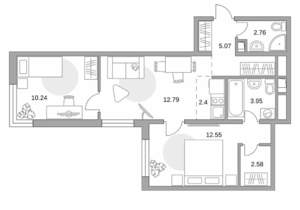3-к квартира, вторичка, 52м2, 3/14 этаж