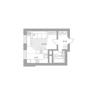 Студия квартира, вторичка, 26м2, 14/25 этаж