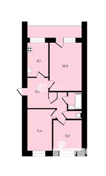 3-к квартира, вторичка, 61м2, 2/9 этаж