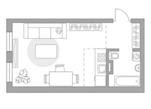 Студия квартира, строящийся дом, 28м2, 1/6 этаж