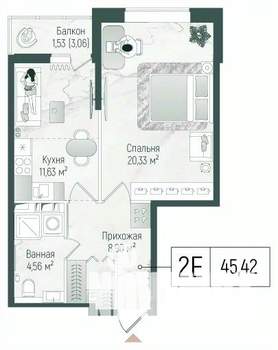 1-к квартира, вторичка, 47м2, 7/10 этаж