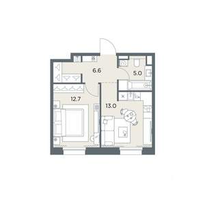 1-к квартира, вторичка, 37м2, 2/6 этаж