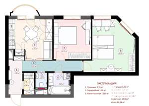 2-к квартира, вторичка, 65м2, 8/9 этаж