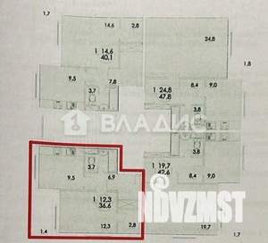 1-к квартира, вторичка, 37м2, 4/9 этаж