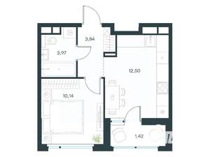 1-к квартира, вторичка, 32м2, 14/15 этаж