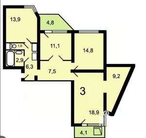 3-к квартира, вторичка, 90м2, 21/25 этаж