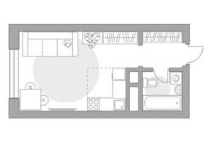 Студия квартира, вторичка, 24м2, 21/22 этаж