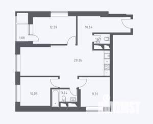 3-к квартира, вторичка, 79м2, 4/35 этаж
