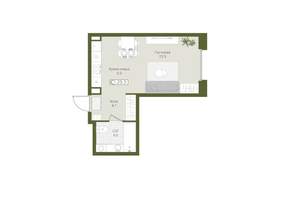 Студия квартира, вторичка, 29м2, 2/8 этаж