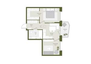 2-к квартира, вторичка, 48м2, 3/8 этаж
