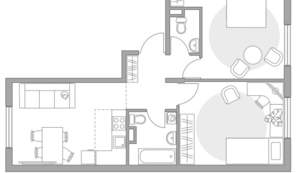 3-к квартира, строящийся дом, 58м2, 1/14 этаж