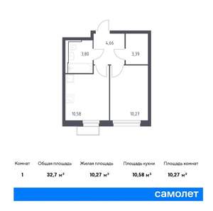 1-к квартира, вторичка, 33м2, 23/24 этаж