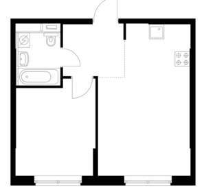 1-к квартира, вторичка, 40м2, 5/9 этаж