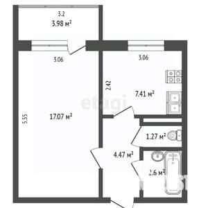 1-к квартира, вторичка, 33м2, 10/10 этаж