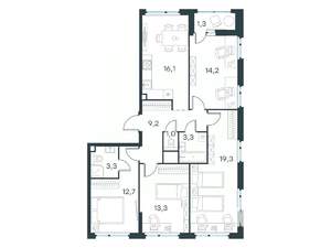 4-к квартира, вторичка, 94м2, 2/10 этаж