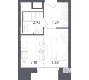 Студия квартира, вторичка, 19м2, 13/28 этаж