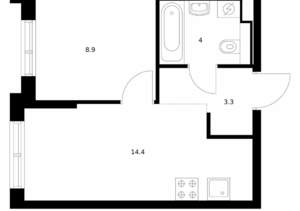 1-к квартира, вторичка, 31м2, 1/9 этаж