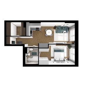 1-к квартира, вторичка, 43м2, 6/9 этаж
