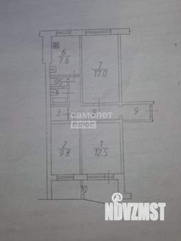 3-к квартира, вторичка, 62м2, 6/9 этаж