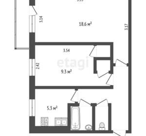 2-к квартира, вторичка, 44м2, 2/5 этаж