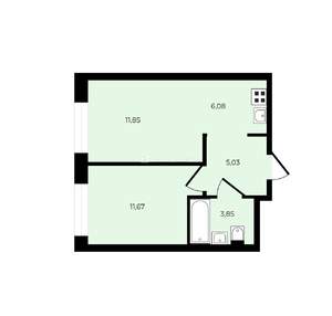 1-к квартира, вторичка, 39м2, 8/12 этаж