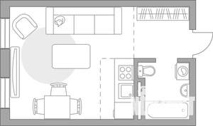 Студия квартира, строящийся дом, 28м2, 4/6 этаж