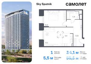 1-к квартира, вторичка, 56м2, 27/32 этаж