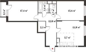 3-к квартира, вторичка, 91м2, 4/6 этаж