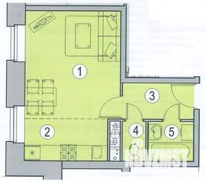 Студия квартира, вторичка, 28м2, 1/8 этаж