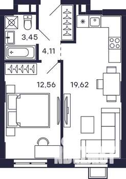1-к квартира, вторичка, 40м2, 2/28 этаж
