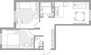 3-к квартира, строящийся дом, 58м2, 3/6 этаж