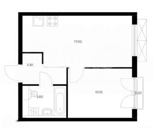 2-к квартира, вторичка, 34м2, 2/9 этаж