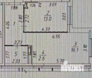 1-к квартира, вторичка, 44м2, 2/6 этаж