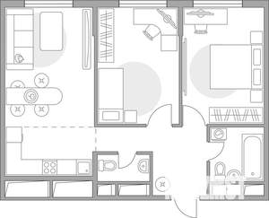 2-к квартира, строящийся дом, 31м2, 5/14 этаж