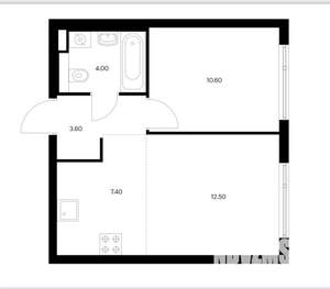 2-к квартира, вторичка, 38м2, 9/10 этаж