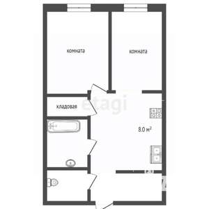 2-к квартира, вторичка, 43м2, 12/45 этаж