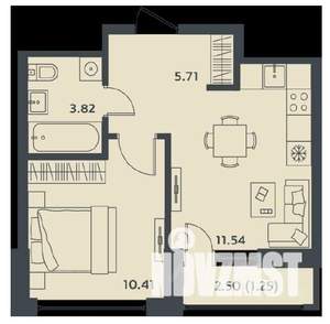 1-к квартира, вторичка, 32м2, 2/10 этаж