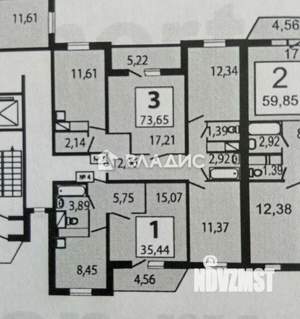 3-к квартира, вторичка, 75м2, 24/25 этаж