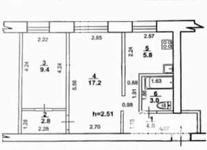 2-к квартира, вторичка, 45м2, 2/5 этаж