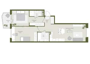 2-к квартира, вторичка, 68м2, 2/8 этаж