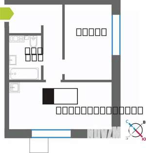 1-к квартира, вторичка, 39м2, 9/9 этаж
