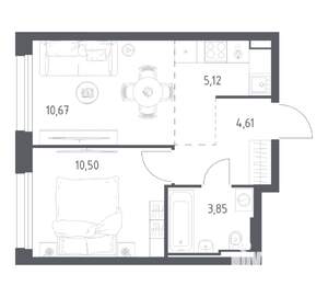 1-к квартира, вторичка, 35м2, 9/24 этаж