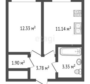 1-к квартира, вторичка, 33м2, 6/24 этаж