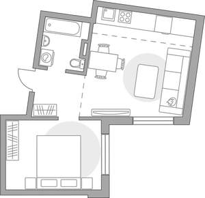 2-к квартира, строящийся дом, 41м2, 2/6 этаж