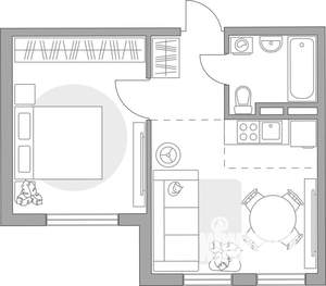 2-к квартира, вторичка, 34м2, 3/6 этаж