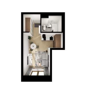 Студия квартира, вторичка, 23м2, 1/9 этаж