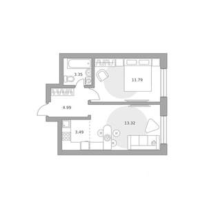 2-к квартира, вторичка, 37м2, 20/25 этаж
