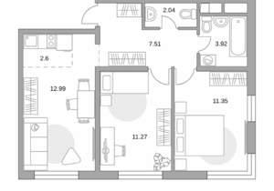 3-к квартира, вторичка, 52м2, 3/14 этаж